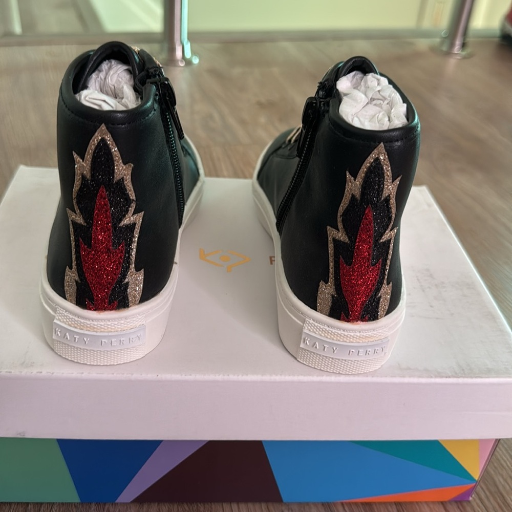 Glitter lace high top sneakers